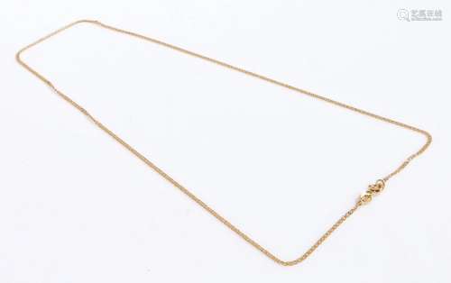18 carat gold necklace, 44cm long, 2.1g
