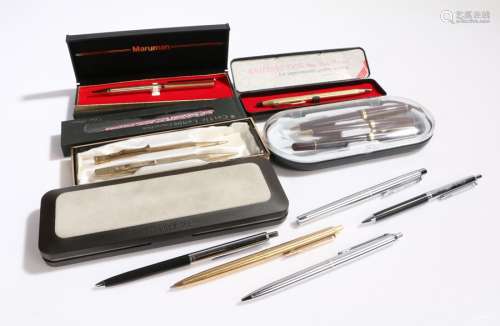 Collection of ballpoint pens and pencils, to include Paper Mate, Osprey, Maruman, Yard-O-Led,
