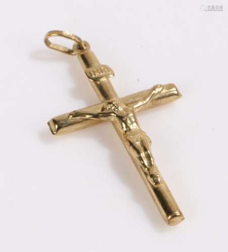 9 carat gold crucifix, 1.5 grams