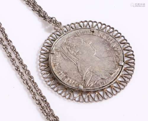 Maria Theresa coin medallion and chain