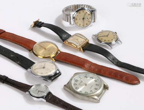 Gentlemans wristwatches, to include Elgin De Luxe gold plated, Mondaine, Berlis, Citron, Olma,