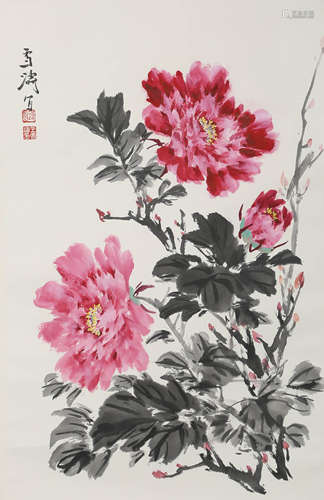 A CHINESE SCROLL PAINTING BY WANG XUE TAO