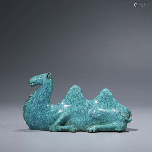 A CHINESE LUJUN-TYPLE PORCELAIN CAMEL BRUSH POT