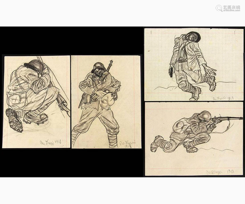 ROMANO DAZZI Rome, 1905 - La Lima, 1976 - Five drawings