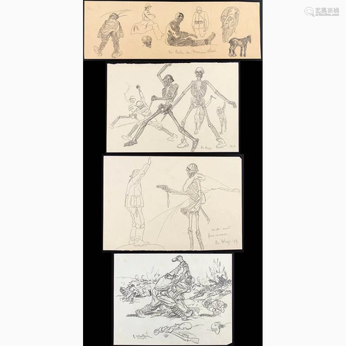 ROMANO DAZZI Rome, 1905 - La Lima, 1976 - Four drawings