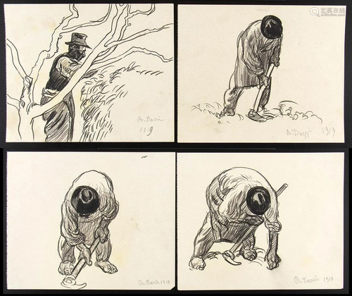 ROMANO DAZZI Rome, 1905 - La Lima, 1976 - Four drawings