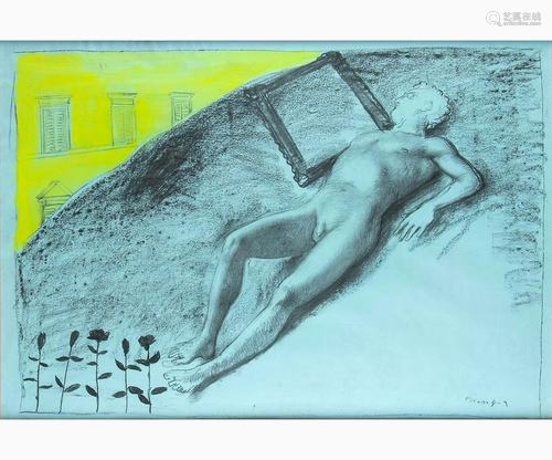 LINO FRONGIA Montecchio, 1958 - Reclining nude, 1990s