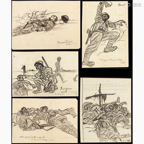 ROMANO DAZZI Rome, 1905 - La Lima, 1976 - Five drawings