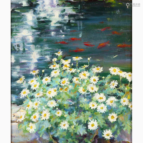 ELICA BALLA Rome, 1914 - 1993 - Daisies on the water