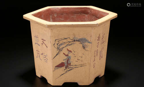 CHINESE ZISHA FLOWERPOT