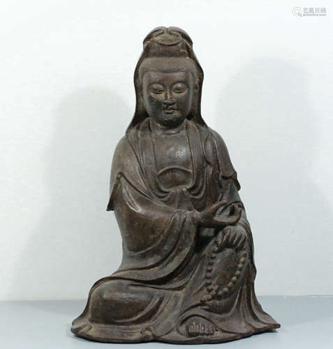 CHINESE GILT BRONZE BUDDHA