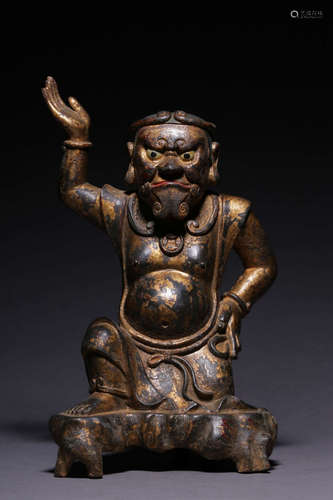 CHINESE GILT BRONZE BUDDHA