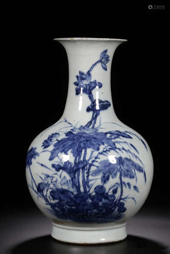 GUANGXU MARK, CHINESE BLUE & WHITE VASE