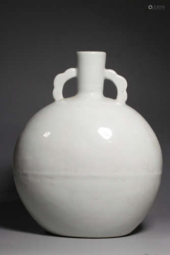 CHINESE WHITE GLAZED MOONFLASK