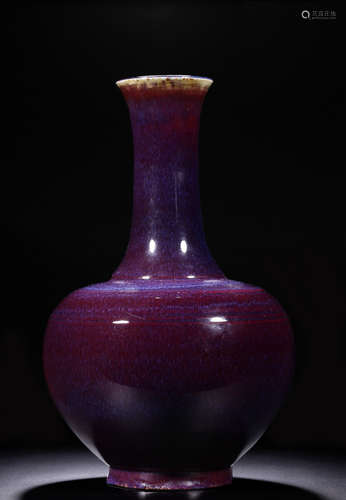 YONGZHENG MARK, CHINESE FLAMMED GLAZED VASE