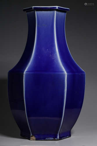 CHINESE BLUE GLAZED VASE