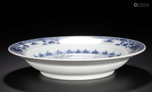 CHINESE BLUE & WHITE PLATE