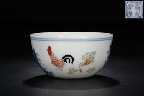 CHENGHUA MARK, CHINESE DOUCAI CUP