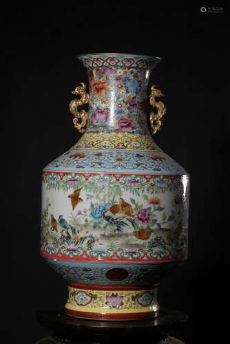 CHINESE FAMILLE ROSE VASE