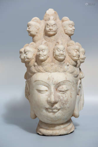 Chinese Stone Carving Head Of Buddha
