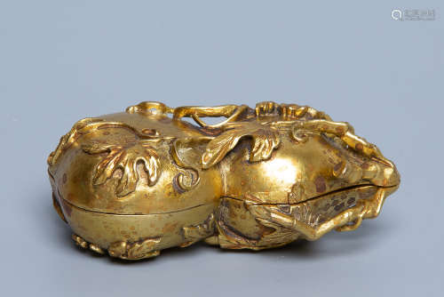 Chinese Gold Gilded Gourd