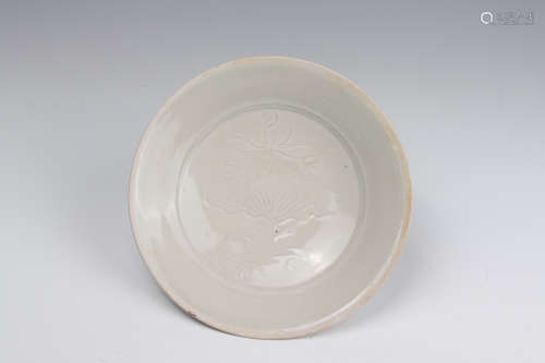 Chinese Ding Kiln Engraved Porcelain Plate