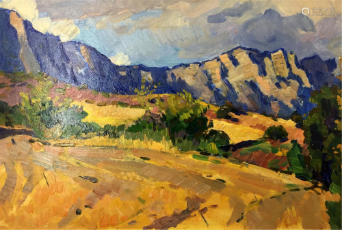 NO RESERVE Oil painting The mountains Gomol'skiy G. S.