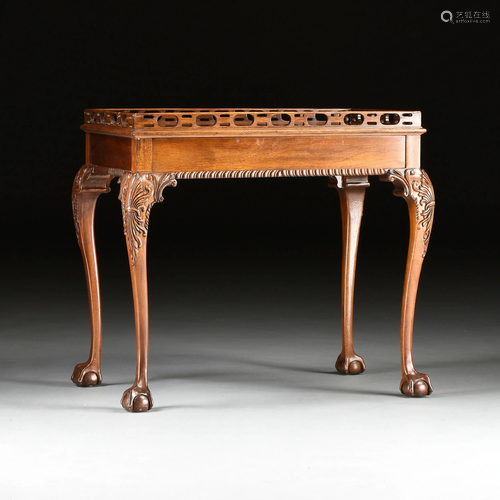 A GEORGE III STYLE FLAME MAHOGANY TEA TABLE, BY COUNCIL