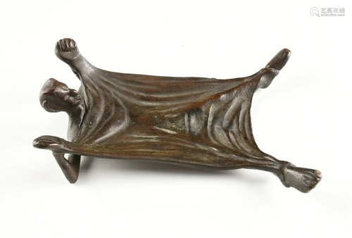 AN AMERICAN BRONZE DEVIL CARD HOLDER, MANUFACTURE