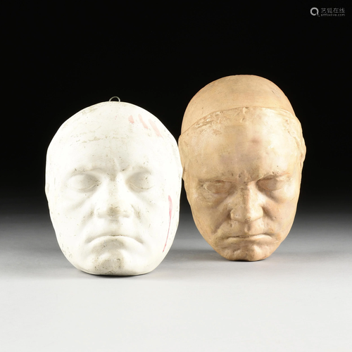 A GROUP OF TWO BEETHOVEN PLASTER LIFE MASK REP…