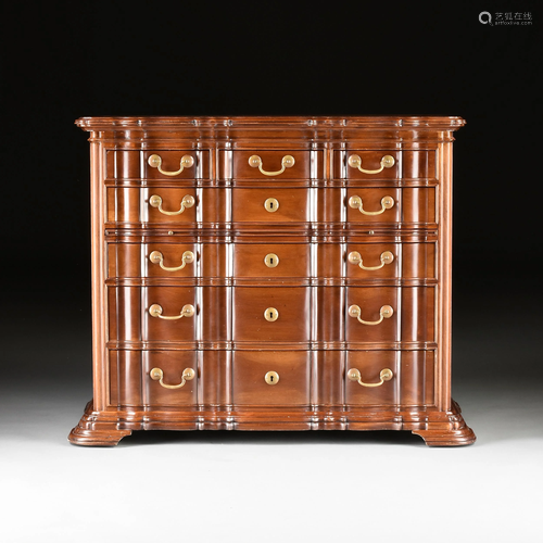 A CUSTOM BAROQUE STYLE CARVED MAHOGANY CHEST OF