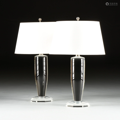 A PAIR OF VISUAL COMFORT AND CO. CONTEMPORARY CRYSTAL