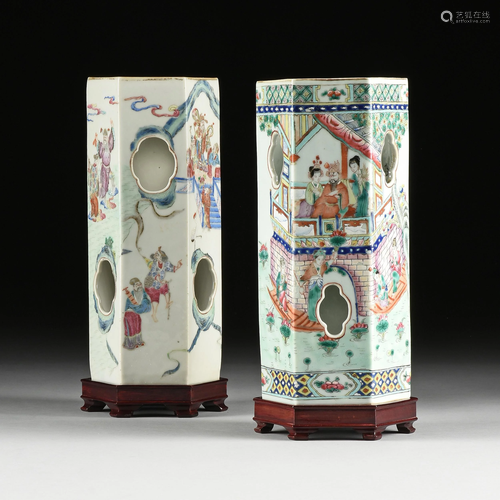 A MATCHED PAIR OF CHINESE FAMILLE ROSE PORCELAIN