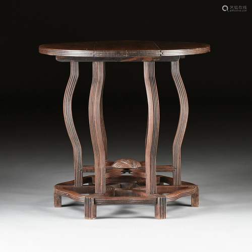 A CHINESE HARDWOOD COLLAPSIBLE BISTRO TABLE, LATE QI…