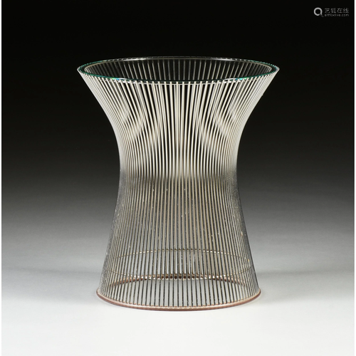 WARREN PLATNER (American 1919-2006) A GLASS TOPPED SIDE