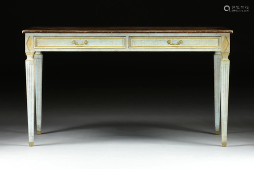 A DIRECTOIRE STYLE PAINTED WOOD BUREAU PLAT, LATE 20TH