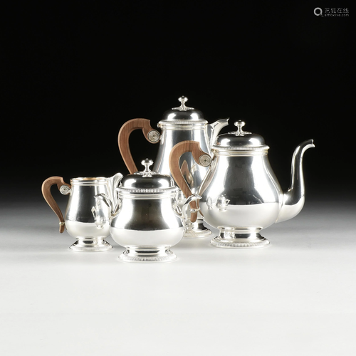 A CHRISTOFLE FOUR PIECE SILVERPLATED 