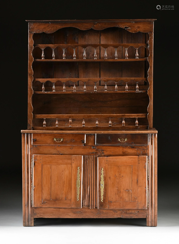 A RUSTIC FRENCH PROVINCIAL CHESTNUT BUFFET VASSELIER,