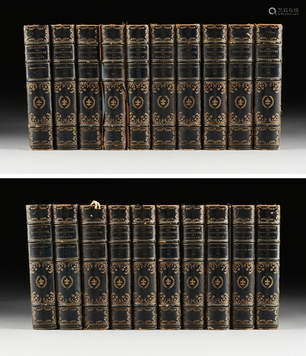 TWENTY LEATHER BOUND VOLUMES, 