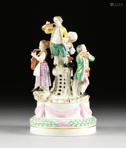 A MEISSEN PORCELAIN FIGURAL GROUP, 