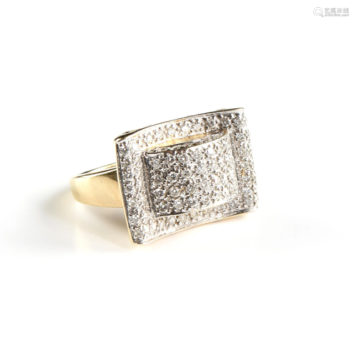 A LAURA RAMSEY PAVÉ DIAMOND AND 14K YELLOW GOLD …