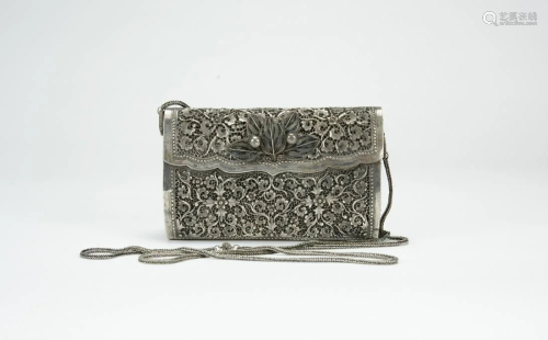 Late Qing/Republic- A Silver Made Handbag(with Mark)