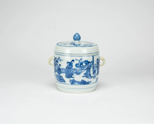 Kangxi-A Blue And White ˜Figures’ Cover Jar