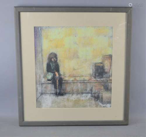 Peter White (20th century): mixed media with pastels, 