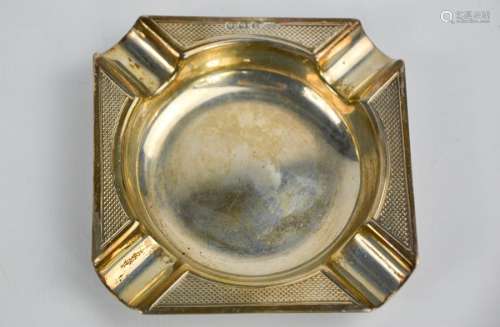 A silver machine engraved ashtray, Birmingham 1912, 1.79toz.