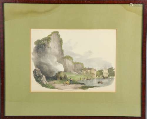 A 19th century hand coloured print, St Vincent's Rock near Bristol, 1821