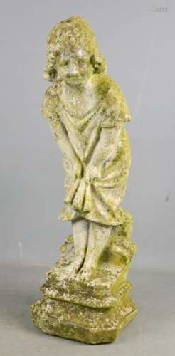 A garden stone ornament in the form of a young girl, 53cm high.