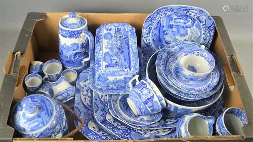 A quantity of Copeland Spode Italian to include, plates, tureen, cups, saucers, a cheese dish,