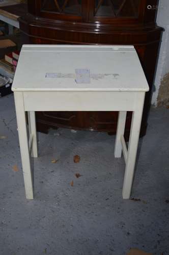 A child's painted pine desk.