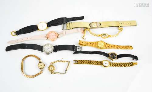 Two vintage ladies Rotary wristwatches, and a group of other wristwatches.